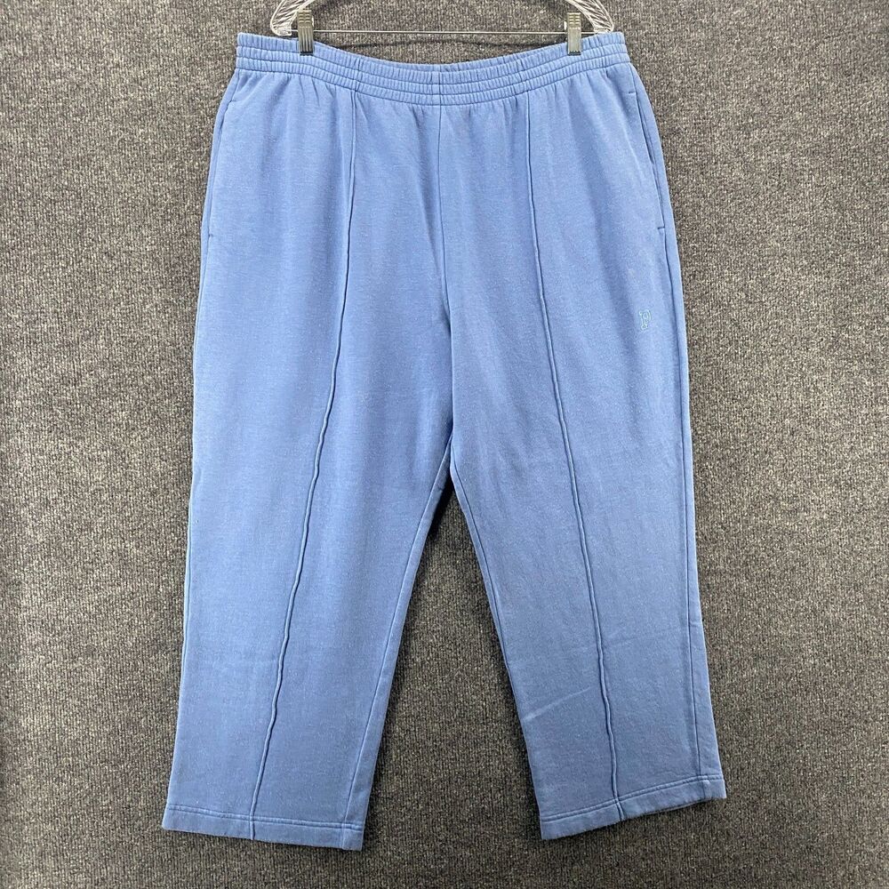 Victoria Secret PINK Sweatpants Womens 2XL Blue Track Ankle Wide Leg Relax 90s‎
